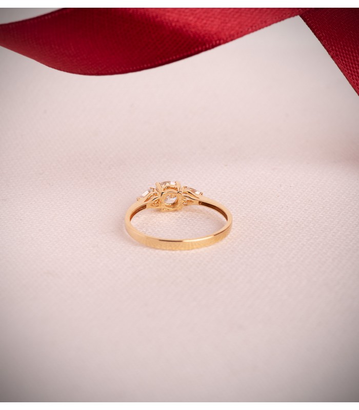 Verlobungsring 3 steinen aus 18K Gold, Diamanten 0.790 ct| Ringe für Damen