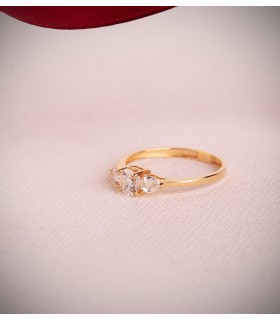 Anillo con diamantes en Oro amarillo 18 kilates, regalo para mujer: Navidad, Compromiso Boda | Mod. Aura