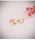Orecchini donna, modello Penny 9 mm, orecchini a bottone con zirconi e oro 18 carati.