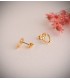 Orecchini donna, modello Ofelia 9 mm, orecchini a bottone con zirconi e oro 18 carati.