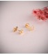 Orecchini da bambina a forma di farfalla traforata con zirconi, modello Malen 6,5 mm.