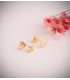 Pendientes de niña con forma de corazón calado y circonitas, modelo Malen 6,5 mm.