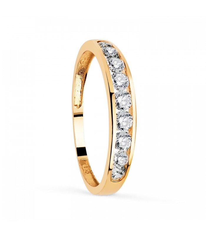 Alliance or jaune 18 carats. Alliance Caterine femme. Alda Joyeros.
