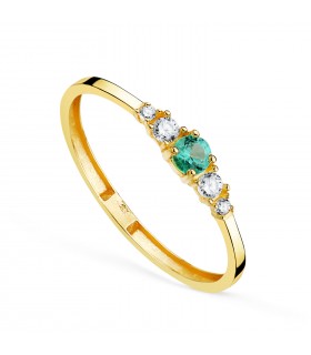 Anillo oro mujer con topacio azul 18 kilates, anillos con piedras - Toronto