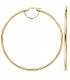 Pendientes de aro para mujer en oro 18 kilates, tamaño extra grande 64 mm.