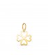 Pendentif porte-bonheur trèfle en or jaune 750, 14 mm. Pendentifs pour femmes.