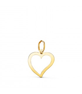 Anhänger aus 18 Karat Gold mit Herzmotiv, 14 mm, poliert und durchbroch | Anhänger für Frauen und Mädchen.