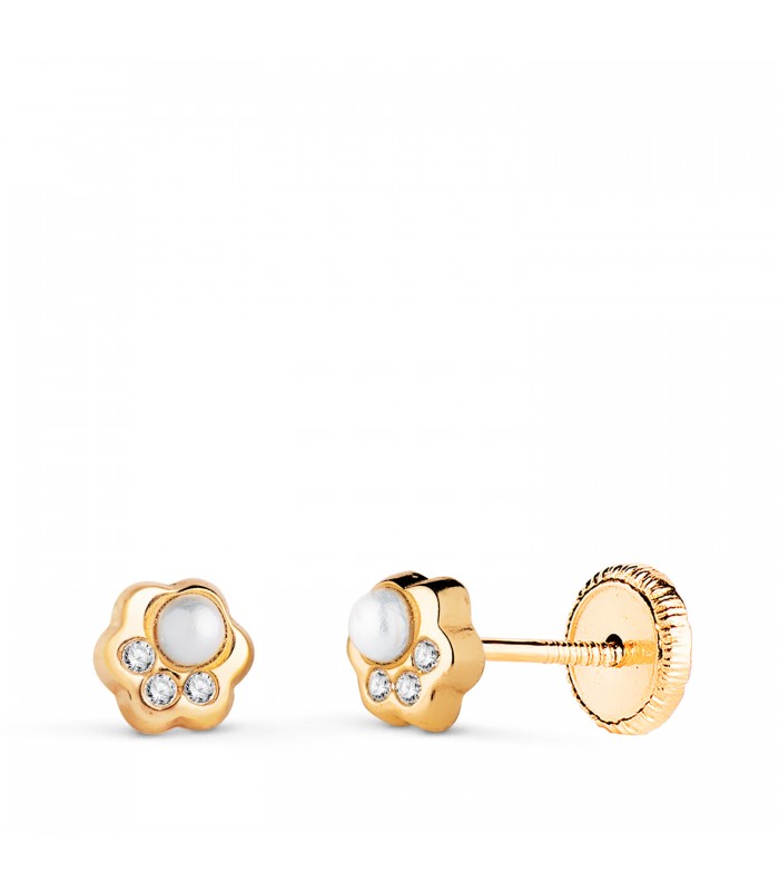 Kinder-Ohrringe 750er Gold Blume N3964-3ATP