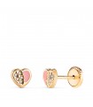 Orecchini cuore rosa Agnes 18kt 5,5mm