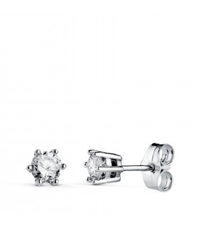 Boucles d'oreilles en diamant et or blanc 18 carats pour femme, puces d'oreilles Eirlys 0,400 ct