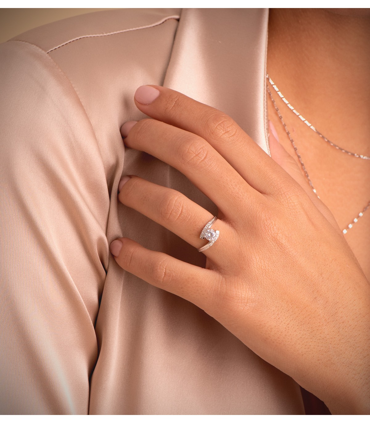 Solitaire blanc Dygarda 18 Carats