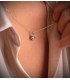 Punto luce con zirconi taglio brillante in oro bianco 750, collana con solitario rotondo 7 mm