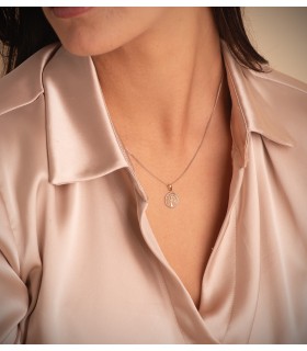 Catenina in oro bianco, maglia groumette 1 mm 45cm | Collane e girocollo da donna