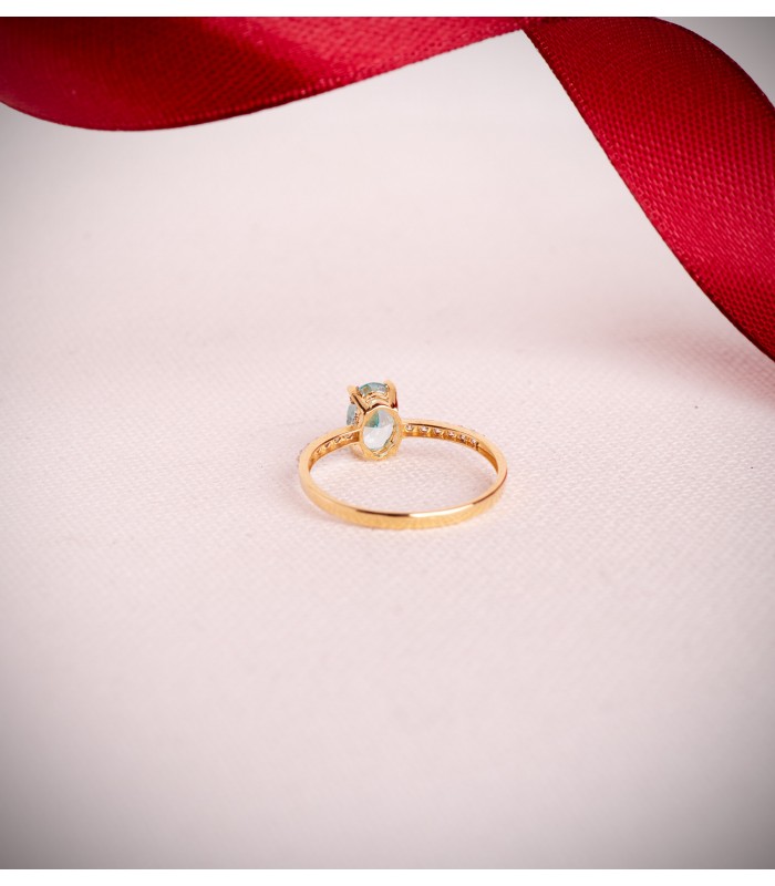Bague avec pierre semi-précieuse topaze Or 18 carats - Bague femme
