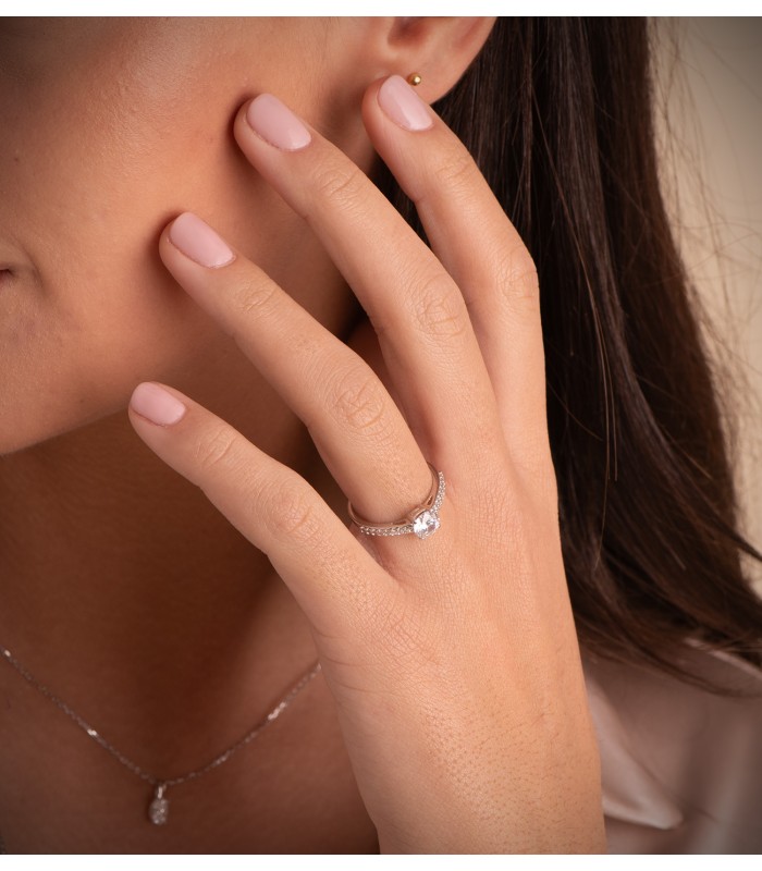Anello Solitario Parisieen Oro bianco 18 Kt
