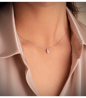 Colgante Diamante Skína 0.42 quilates Oro blanco 18K, Collares diamantes mujer.