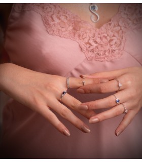 Solitario pera Fjall - Anillo de compromiso con Diamante 0.356 ct y oro blanco 18 kilates