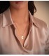 Colgante gato para grabar nombre personalizado 19 mm - Collar de mujer mascota oro 18k