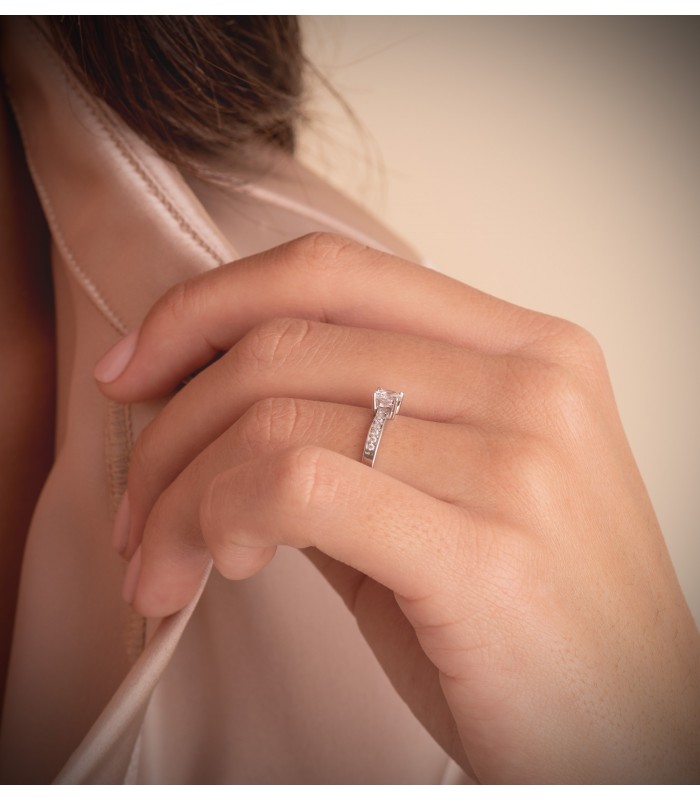 Solitaire blanc Aldanzio 18 Carats