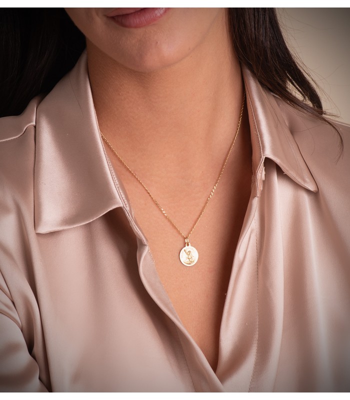 Medalla Saint Michel Oro amarillo 18k 14mm