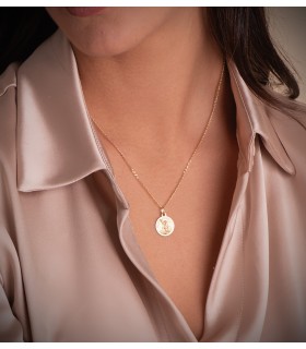 Medaglia Saint Michel oro giallo 9kt 14mm satinata