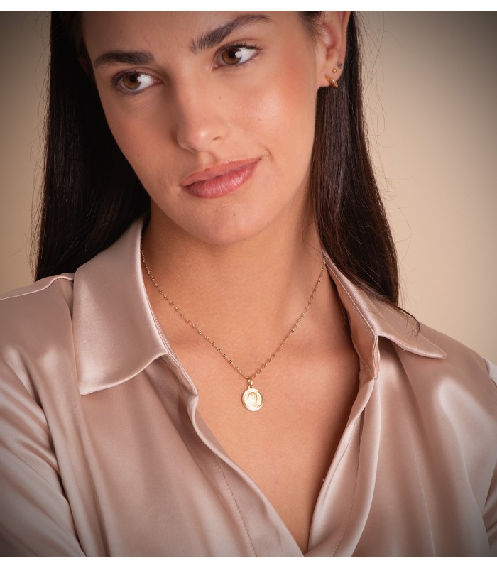 Catenina specchiata da donna a maglia diamantata - Collana oro 18kt 2 mm 40 cm lavorata a specchio