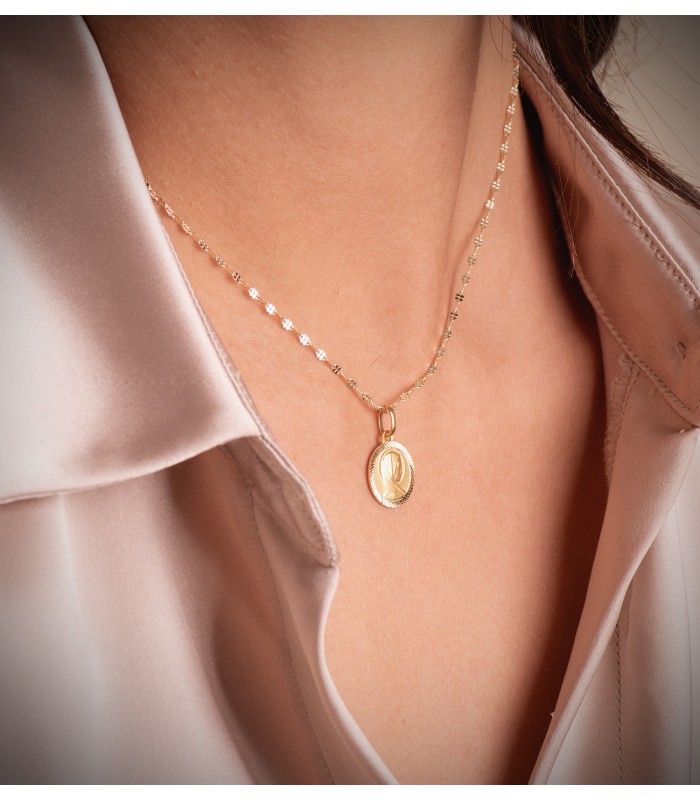 Religiöse Medaille Jungfrau Maria 18K Gold P1159