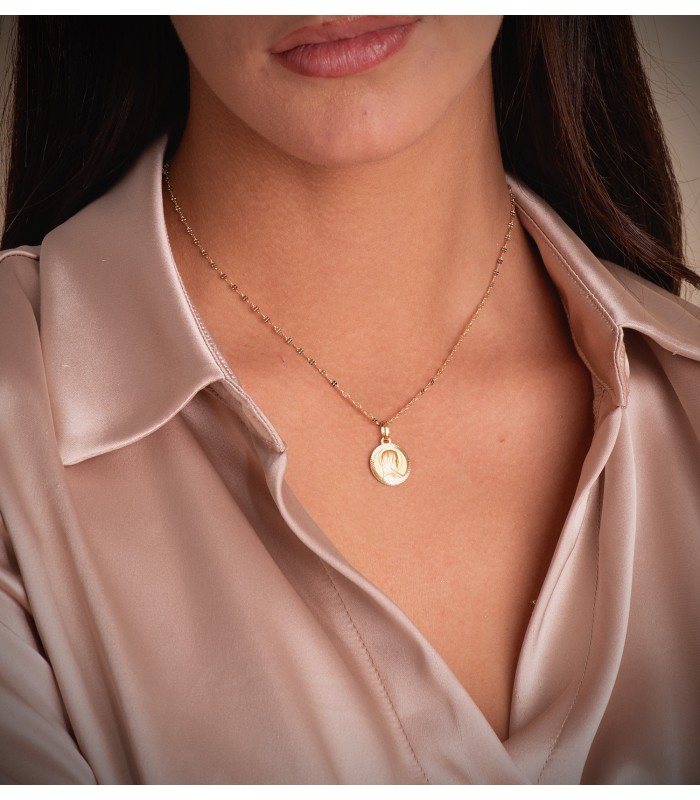 Religiöse Medaille Jungfrau Maria 18K Gold P1159