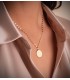 Collana catena da donna a maglia forzatina a specchietto, brillantata - 2 mm 45 cm Oro 18kt