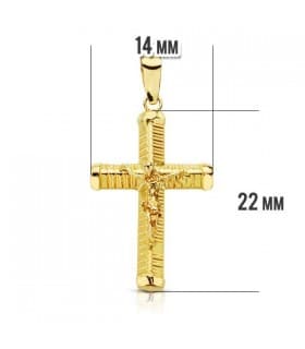 Cruz Cristo palo tallado