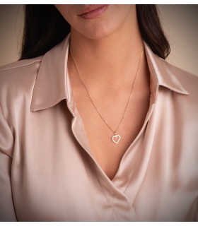 Anhänger aus 18 Karat Gold mit Herzmotiv, 14 mm, poliert und durchbroch | Anhänger für Frauen und Mädchen.