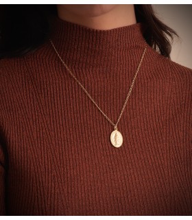 Medaglia ovale Madonna Miracolosa oro 18kt 20mm
