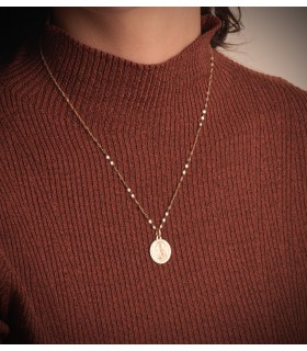 Collana catena da donna a maglia forzatina specchietto, brillantata - 2 mm 50 cm Oro 18kt