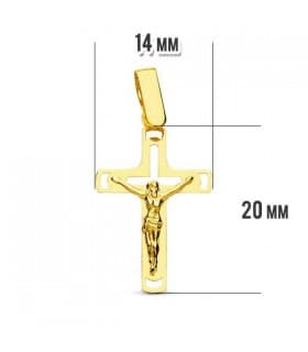 Anhänger Kreuz mit Jesus 750 Gold 20 mm | Jesus-Anhänger, christlicher Schmuck
