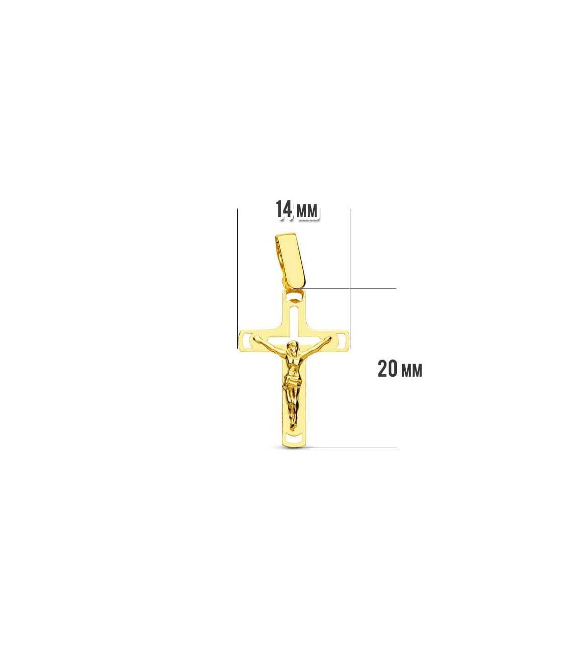 Anhänger Kreuz mit Jesus 750 Gold 20 mm | Jesus-Anhänger, christlicher Schmuck