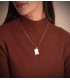 Collana con catena figaro di 2 mm e 50 cm, maglia 3+1 grumetta alternata. Catene unisex per donna e uomo.