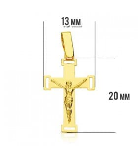Anhänger Kreuz mit Jesus 18K Gold 20 mm | Jesus-Anhänger, christlicher Schmuck