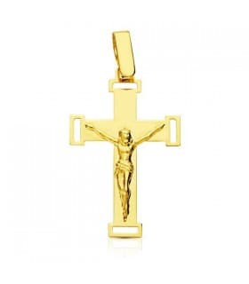 Anhänger Kreuz mit Jesus 18K Gold 23 mm | Jesus-Anhänger, christlicher Schmuck