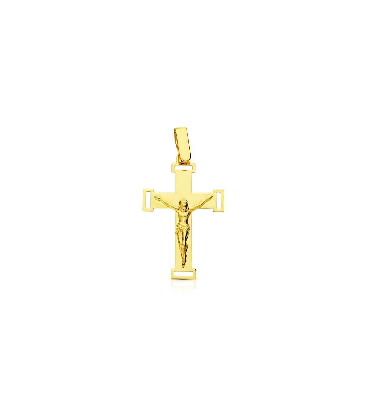 Anhänger Kreuz mit Jesus 18K Gold 23 mm | Jesus-Anhänger, christlicher Schmuck
