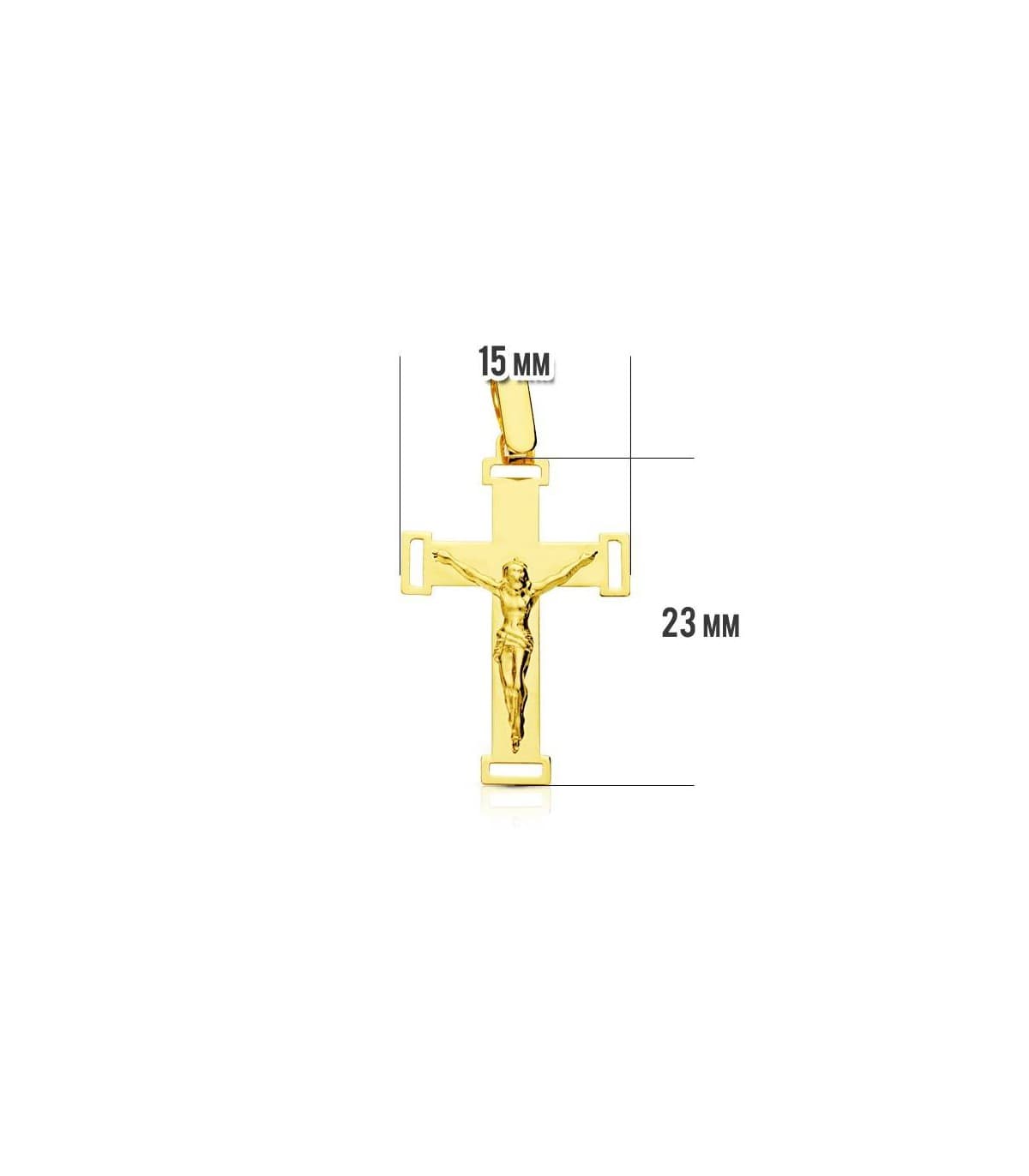 Anhänger Kreuz mit Jesus 18K Gold 23 mm | Jesus-Anhänger, christlicher Schmuck