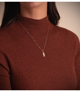 Chaîne diamantée en or jaune 750, modèle forçat 1mm 50cm | Colliers et chaînes pour femme.