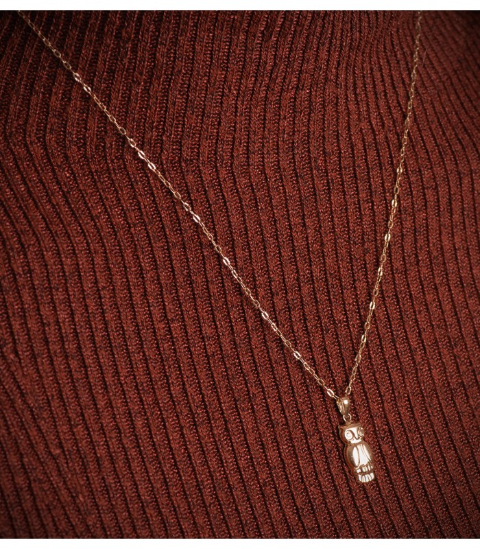 Ciondolo Gufo oro giallo 18kt 19mm, ciondoli e charms, regali laurea portafortuna.