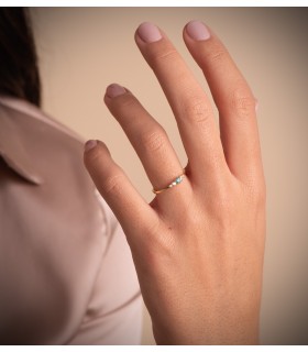 Bague avec topaze bleu paraïba 18 carats 750/1000 - Bagues pierres pour femme - Toronto