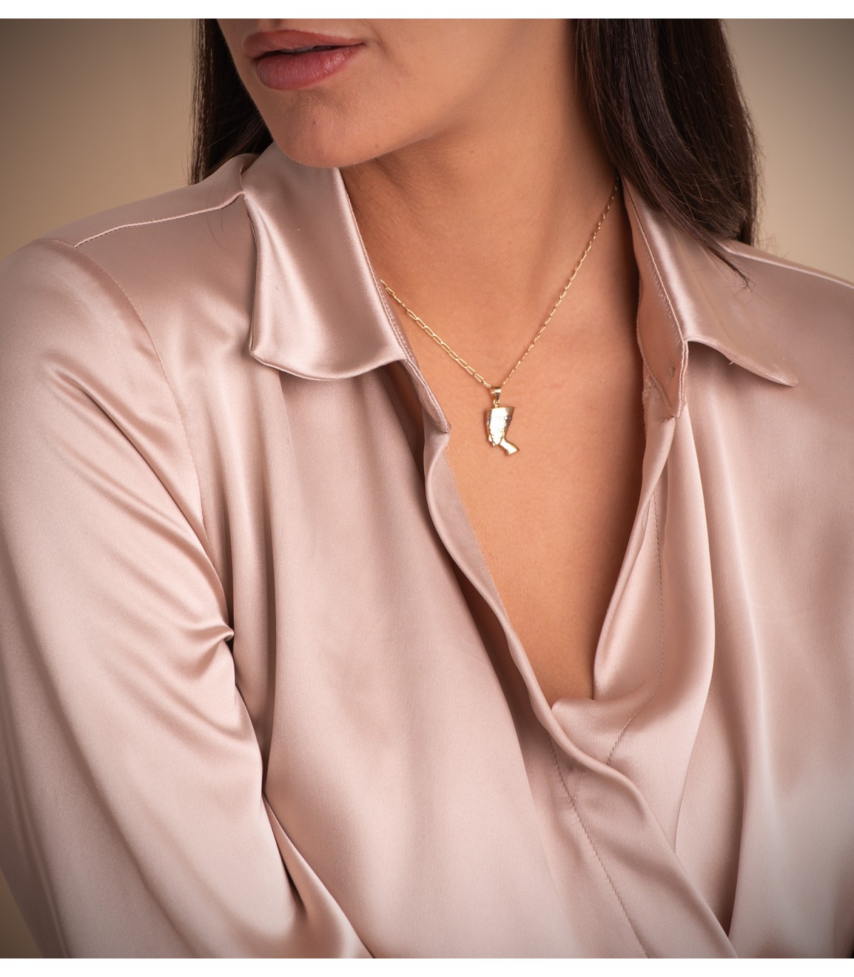 Pendentif Breloque En Or 18 Carats Avec Apatite Naturelle Bleue - Fait Main, Sur Mesure