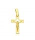 Croce con Cristo traforata oro 750 19 mm - Gioielli per battesimo, comunione e cresima.
