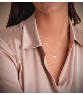 Ciondolo Chai ebraico oro 18kt 12 mm