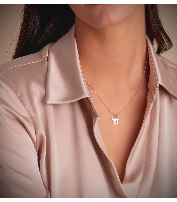 Colgante Símbolo de la vida Jai Oro 18K 12mm - símbolos judíos - colgantes de oro