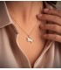 Pendentif porte-bonheur avec motif cheval au galop or 18k, pour homme ou femme.