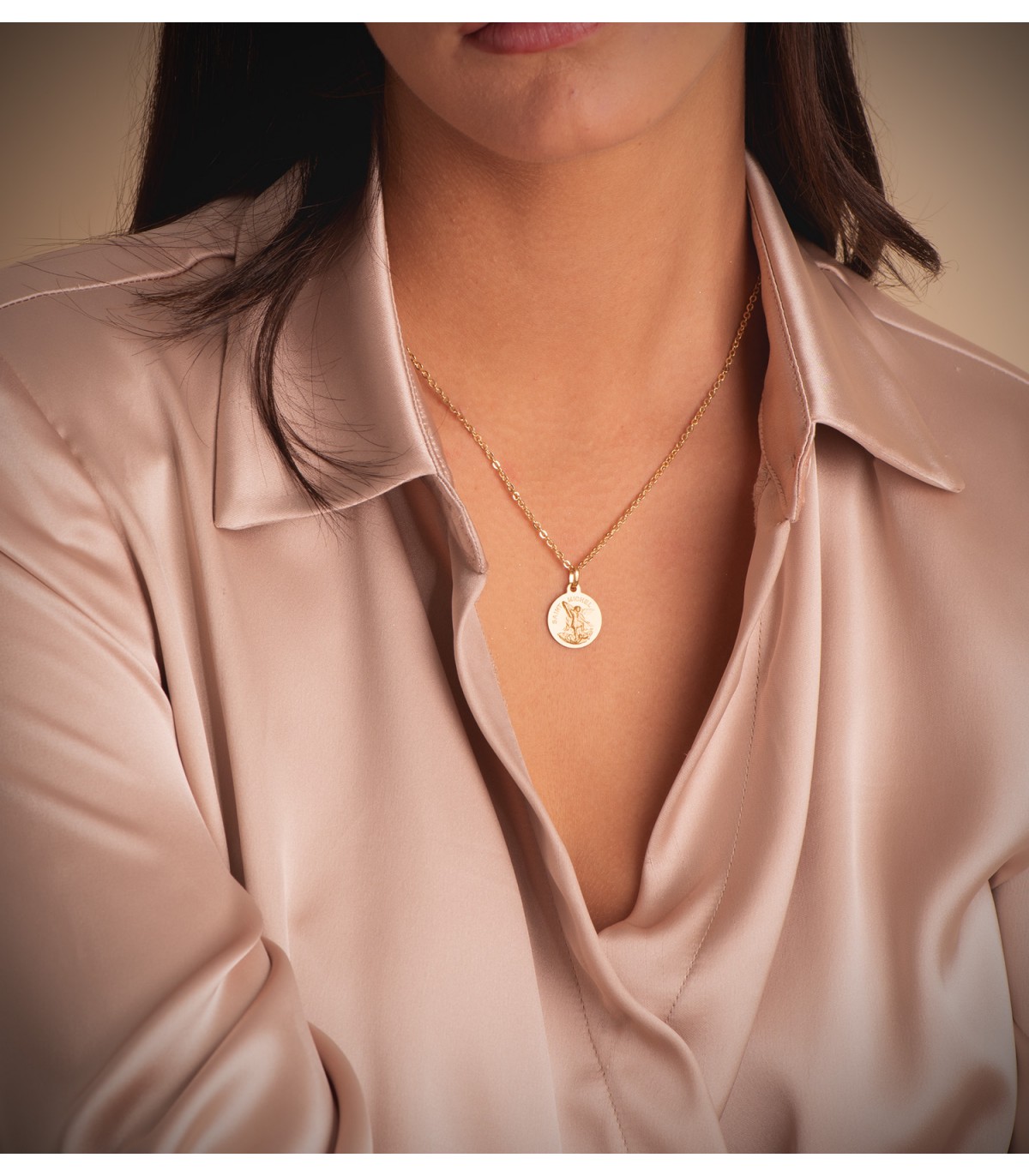 Medalla Saint Michel Oro amarillo 18k 16mm