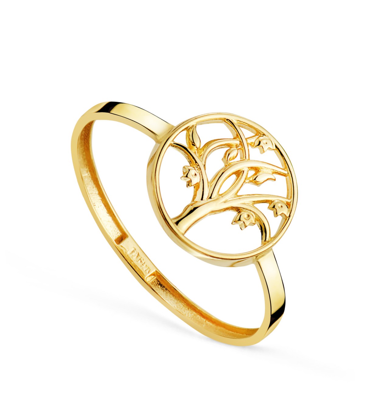 Ring Lebensbaum aus 750 Gelbgold